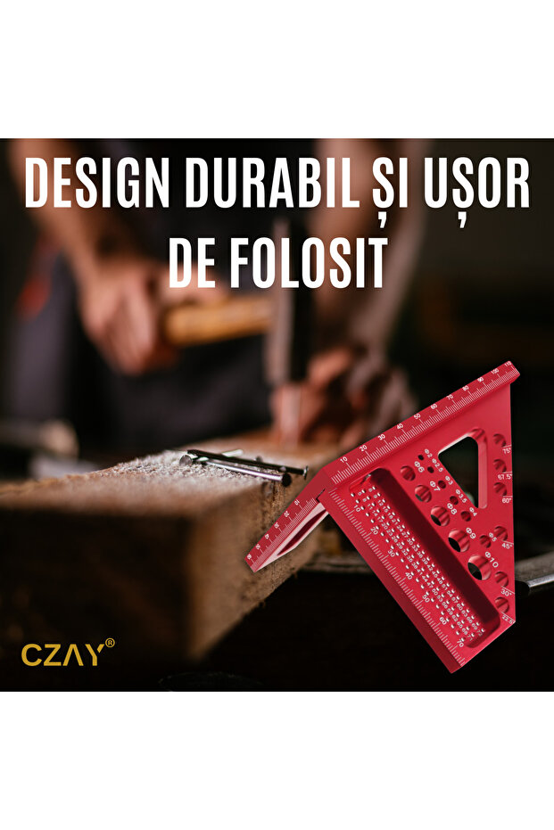 Vinclu, Echer 45/90, 22.5 and 90 angles, triangular ruler, carpenter, joiner - 8