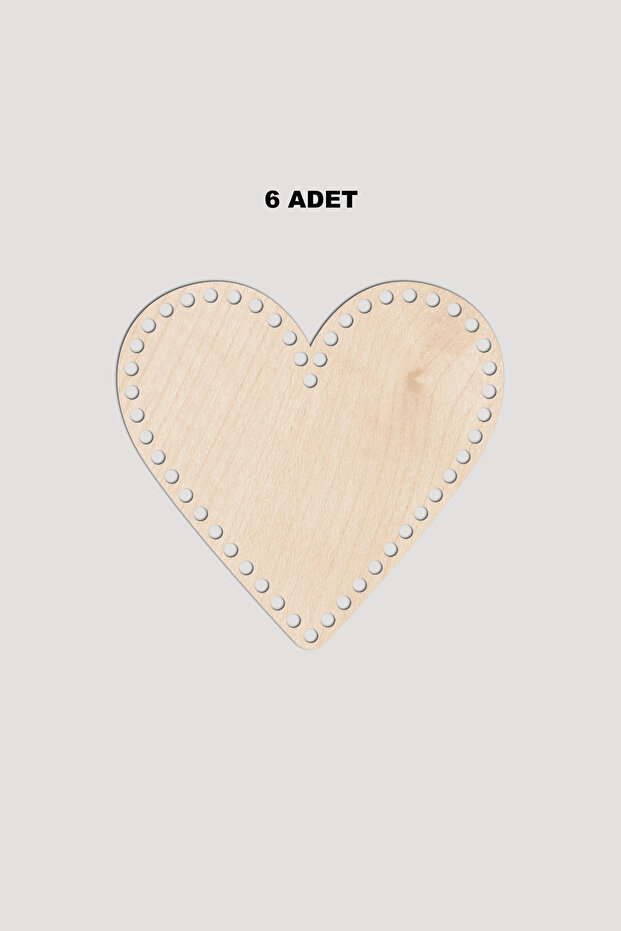 Wooden Heart Basket Tray Base 15X17 cm 6 Pieces Maple 3mm