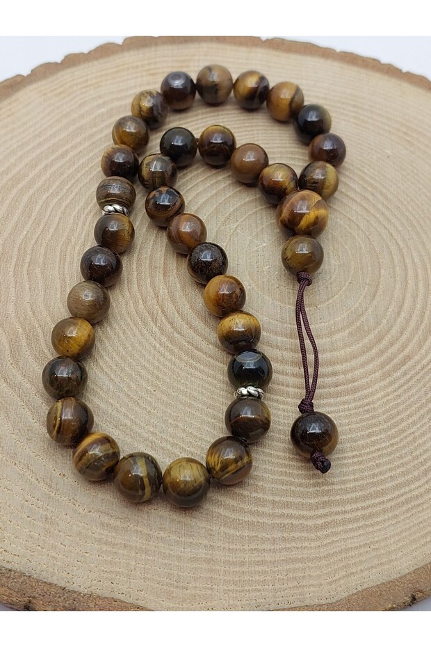 Tiger's Eye Stone 33-Piece Special Design Prayer Beads 8mm (1917)