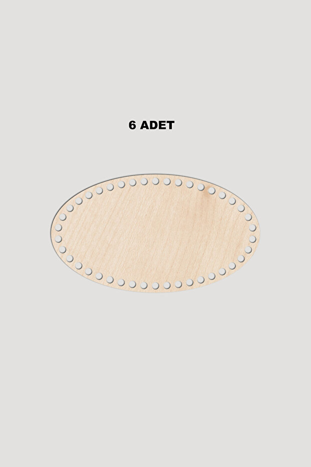 Wooden Ellipse Basket Tray Base 13X23 cm 6 Pieces Maple 3mm