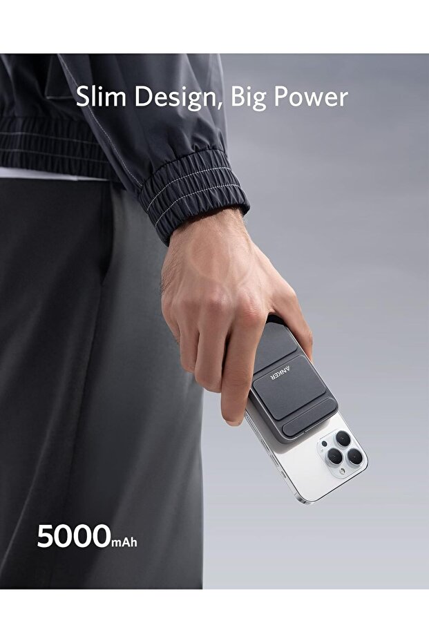 بطارية مغناطيسية 622 (ماجو)، شاحن لاسلكي قابل للطي 5000 مللي أمبير مع منفذ USB-C لجهاز iPhone 13/ - 4