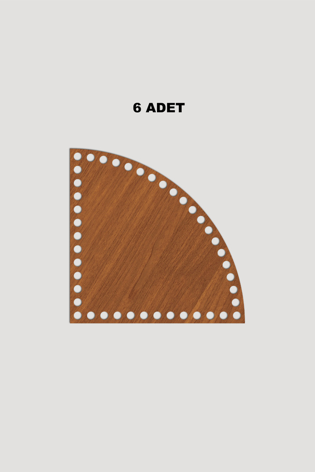 Wooden Quarter Circle Basket Tray Base 10X10 cm 6 Pieces Walnut 3mm
