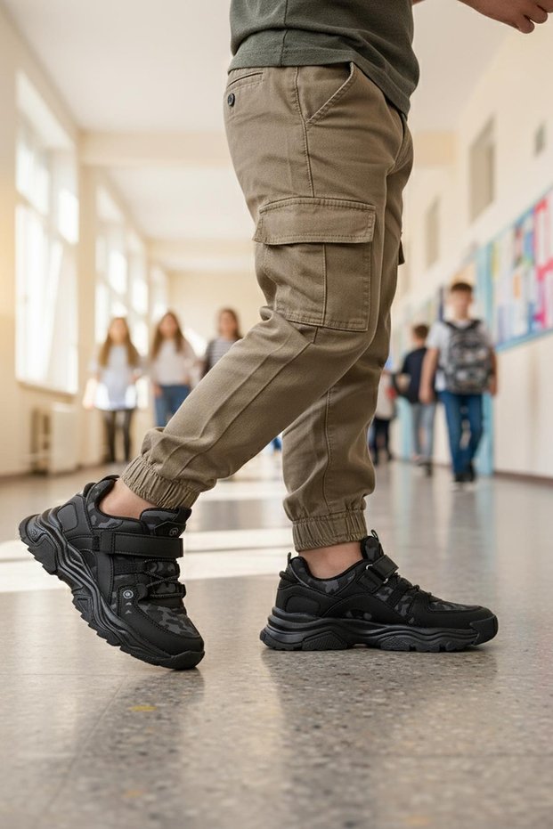 2021 F Black-Smoke-Grey Children's Sports Shoes