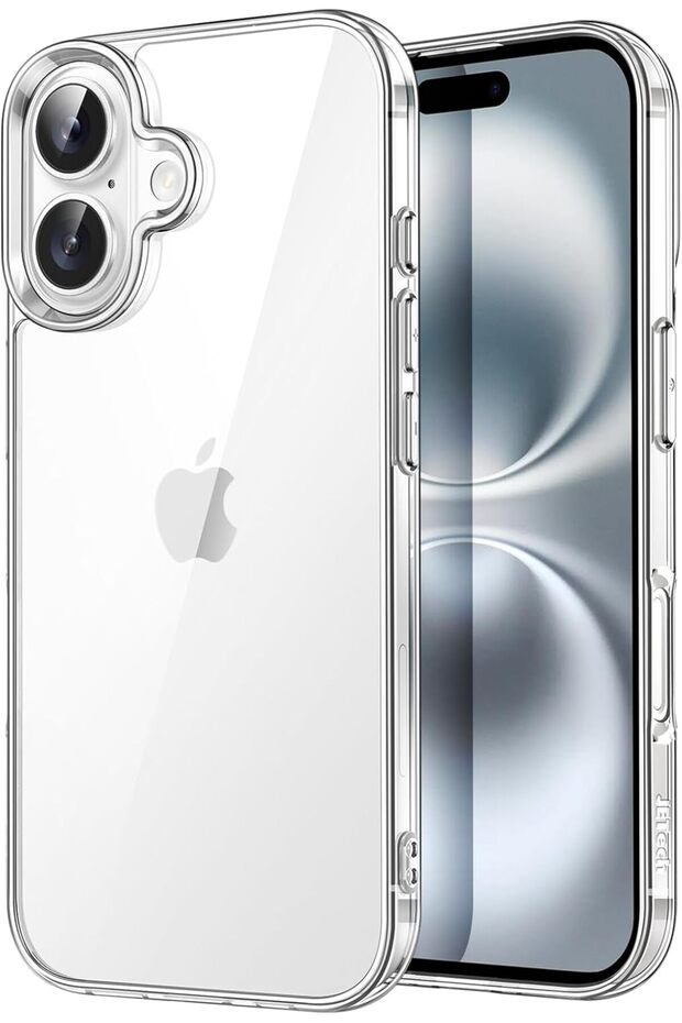 Case for iPhone 16 (6.1-inch) Clear, Non-Yellowing Shockproof Bumper