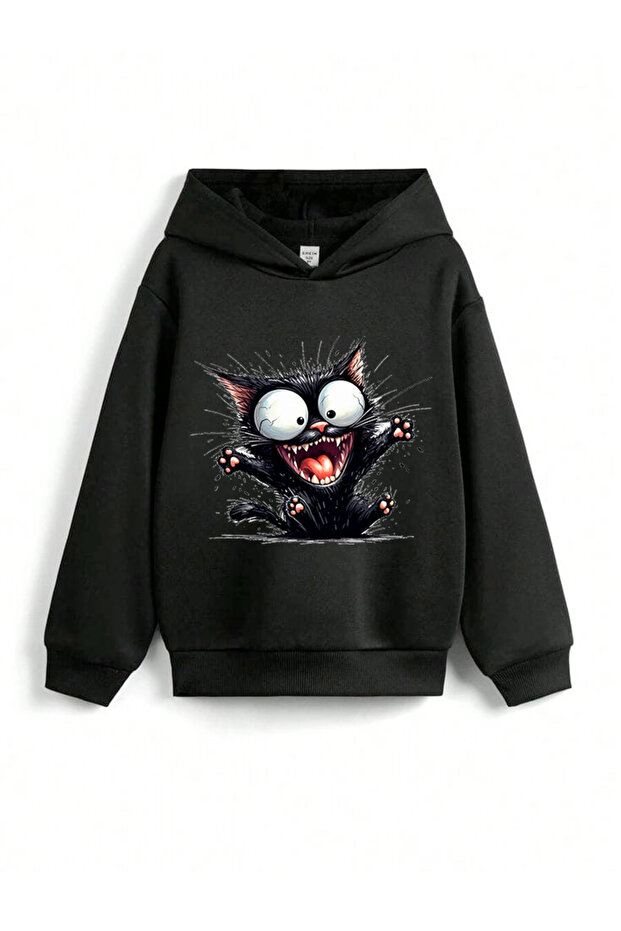 Cute Cats Printed Hooded Children's Sweatshirt