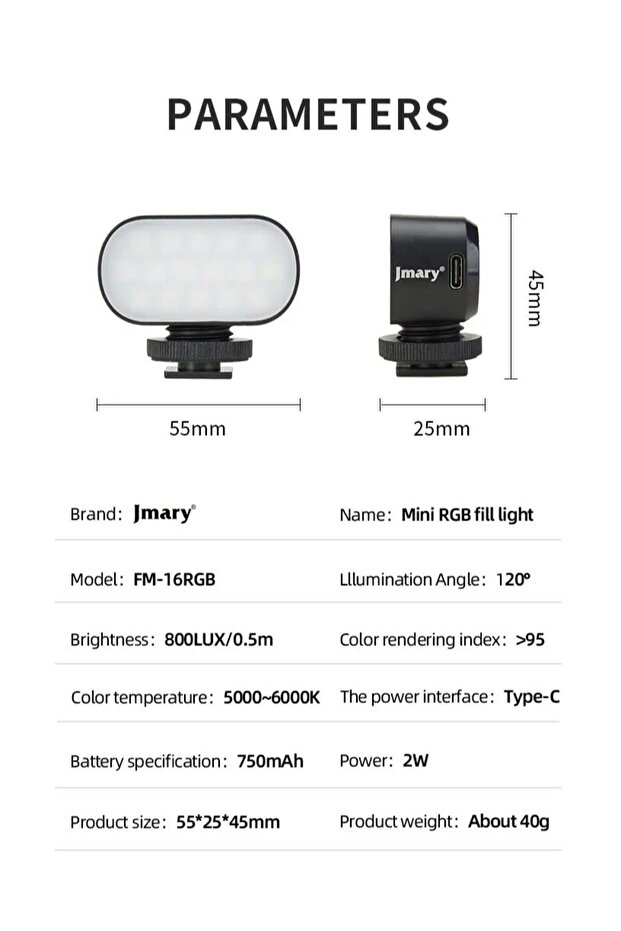 FM-16 RGB Mini Video Fill Light