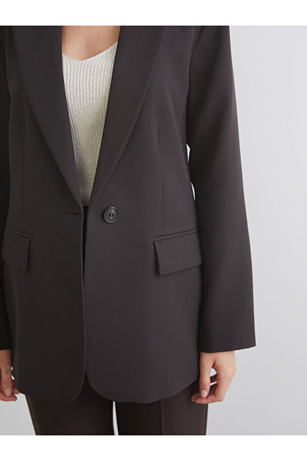 Krep Kadın Blazer Ceket - 3