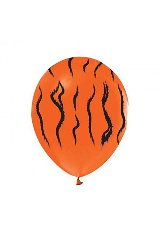 Tiger Striped Patterned Orange Balloon 20 Pieces
