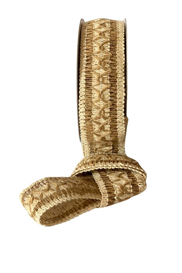 Straw Jute Lace Ribbon 4 cm X 10 Meters Handcrafted Packaging Bridal Henna Dowry Bundle Decoration Ribbon Bow