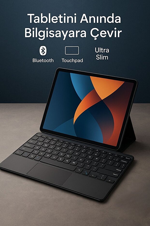 Kablosuz Şarjlı Bluetooth Klavye Mouse Touchpadli Seti Ve Bluetooth Kulaklık - 3