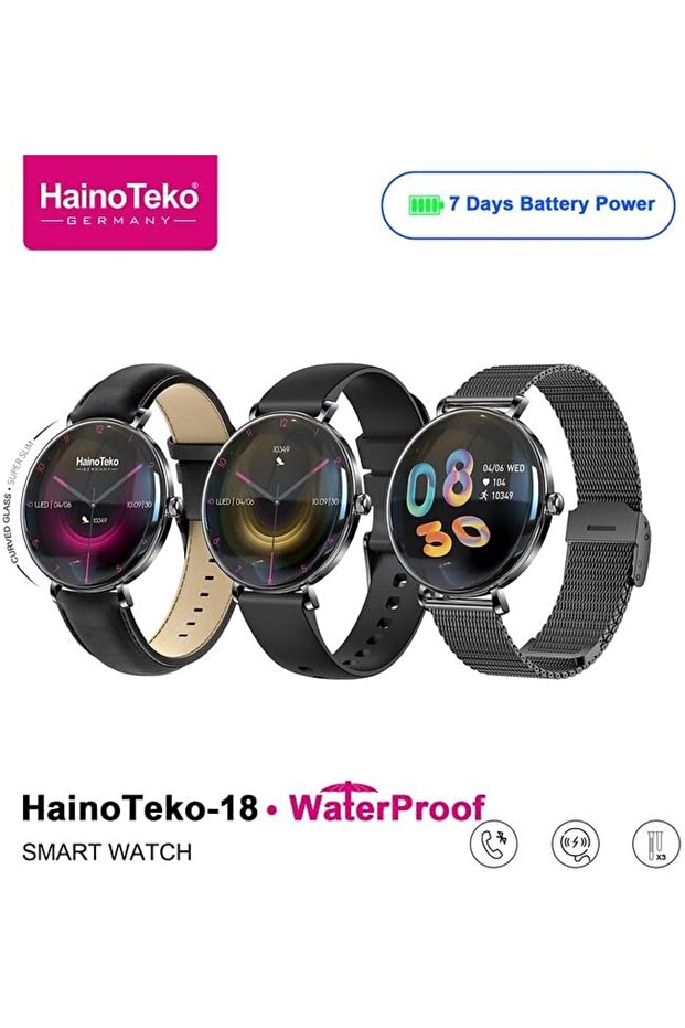 -18 Waterproof Smart Watch With Round Shape AMOLED Display BT Calling Support 3 P - 4