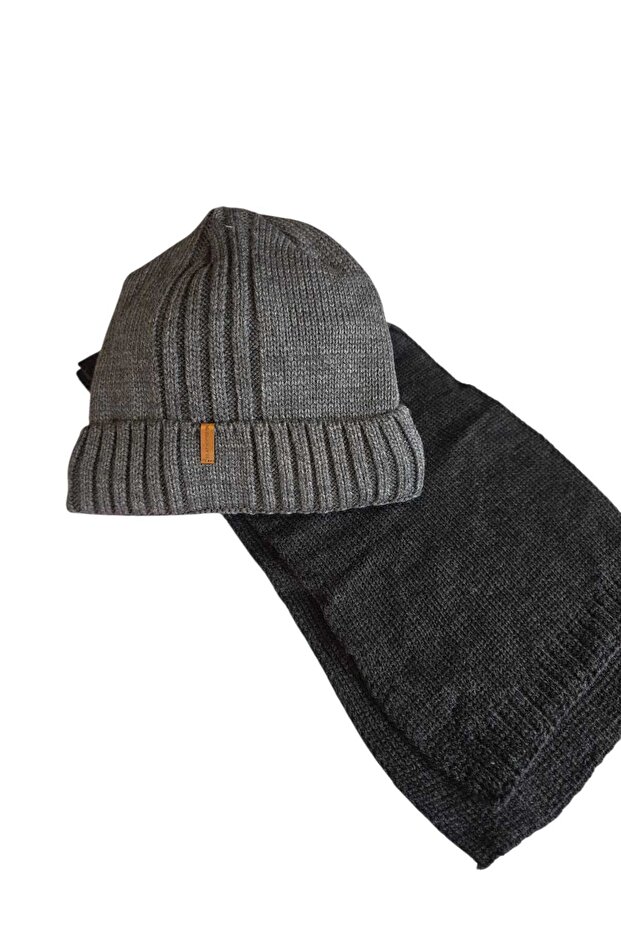 Men's Adult Scarf Beanie 2-Piece Set