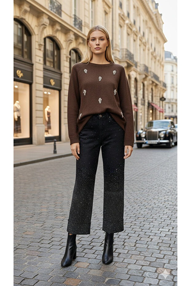 TAŞ İŞLEMELİ TRİKO TUNİK - 6