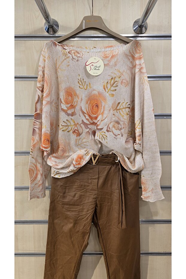 Mercerized Blouse Mixed Floral Pattern - 1