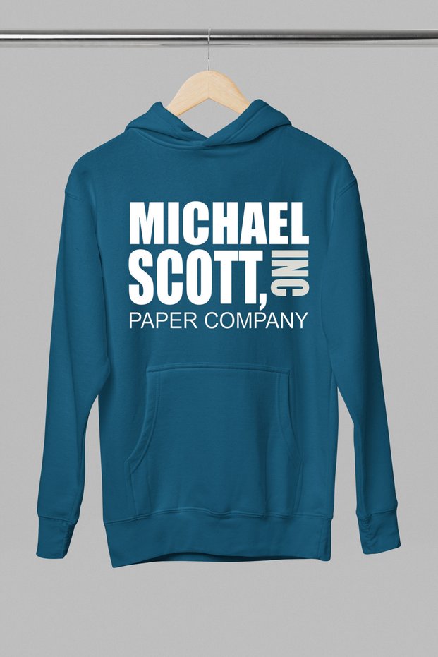 The Office Printed Cotton Long Sleeve Ribbed 3-Ply Hooded Sweatshirt