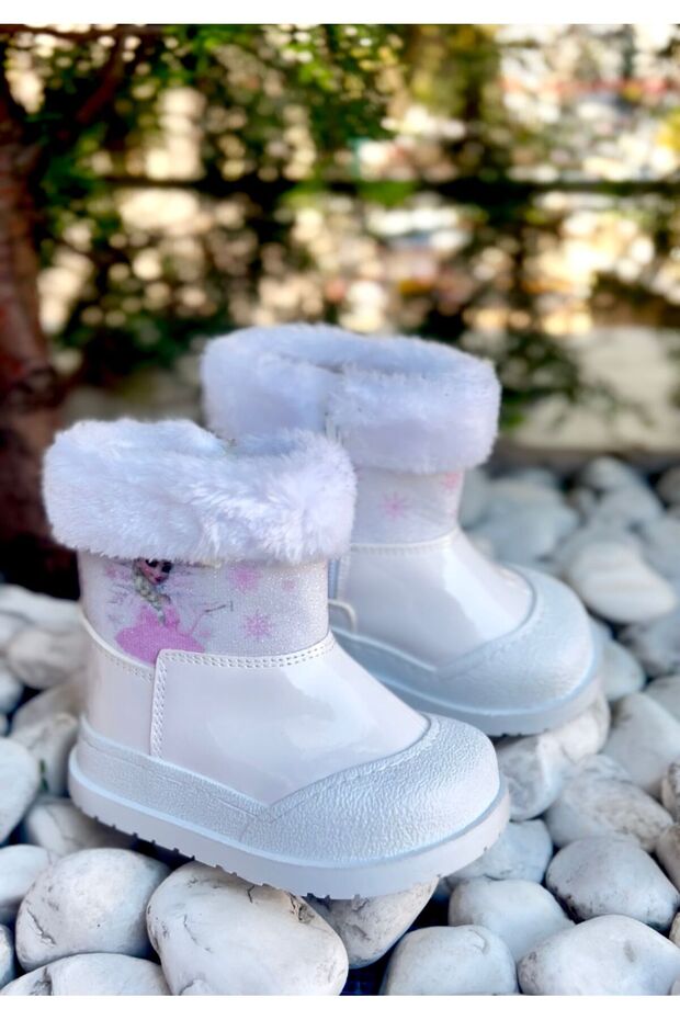 Kız Çocuk Fermuarlı Tüylü Kaydırmaz Taban Bot - 2