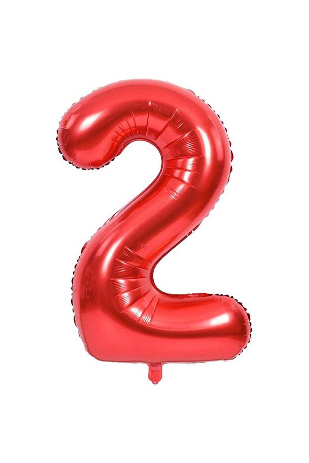 Red Color Number Foil Balloon 100 cm - 2