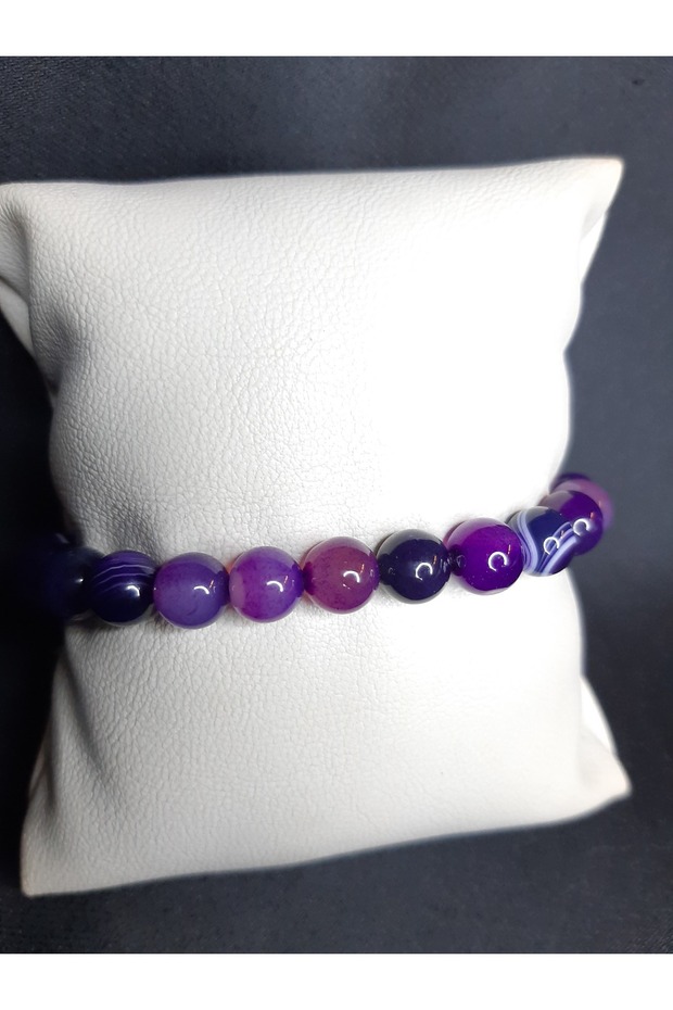 Purple Color Natural Agate Stone Bracelet