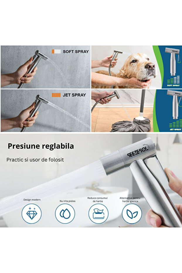 Shower set for intimate hygiene, bidet function, flexible hose+faucet+bidet sprayer - 7