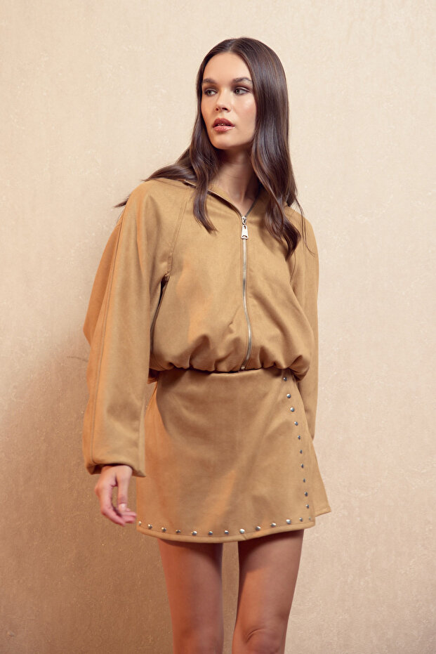 Crop Süet Sweatshirt - 3