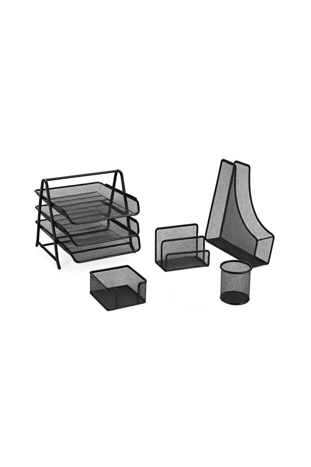 طقم مكتب معدني أسود - 1