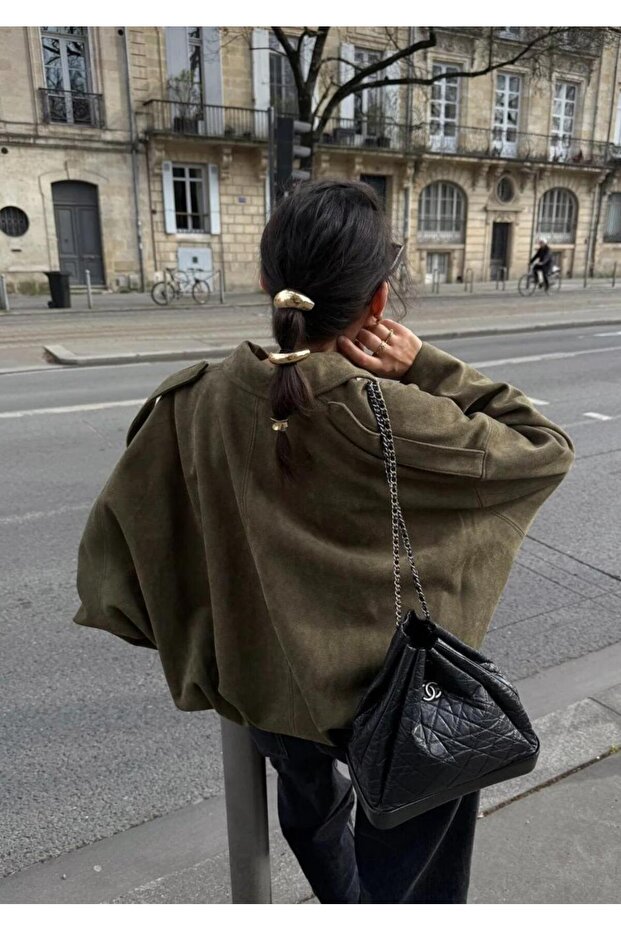 Oversize Bomber Soft Süet Ceket - 2