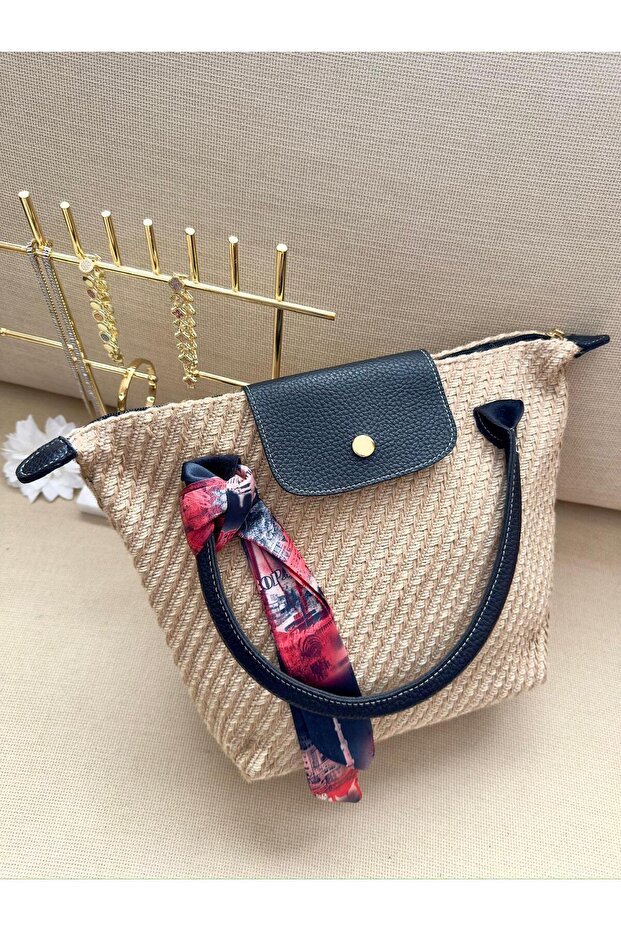 حقيبة من القش على الطراز الفرنسي - 2