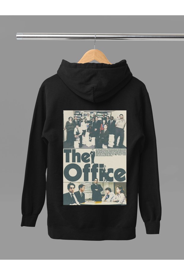 The Office Printed Cotton Long Sleeve Ribbed 3-Ply Hooded Sweatshirt