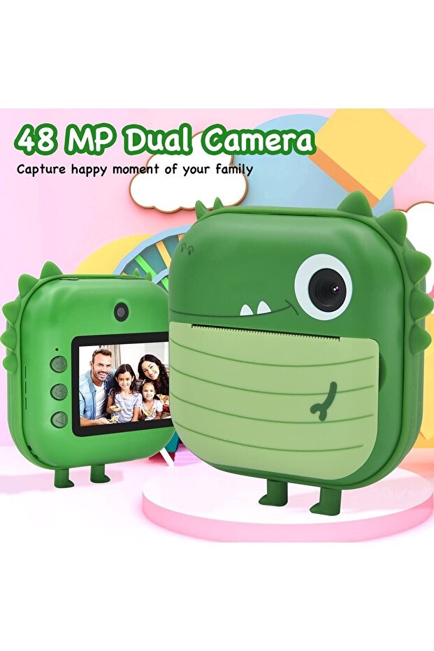 Children's camera with instant printing function, Vala® M2, dinosaur, 48 Mpx 1080P - 2
