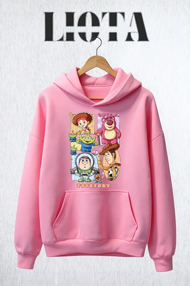 سويت شيرت قطني كبير الحجم مطبوع عليه Toy Story مكون من 3 خيوط