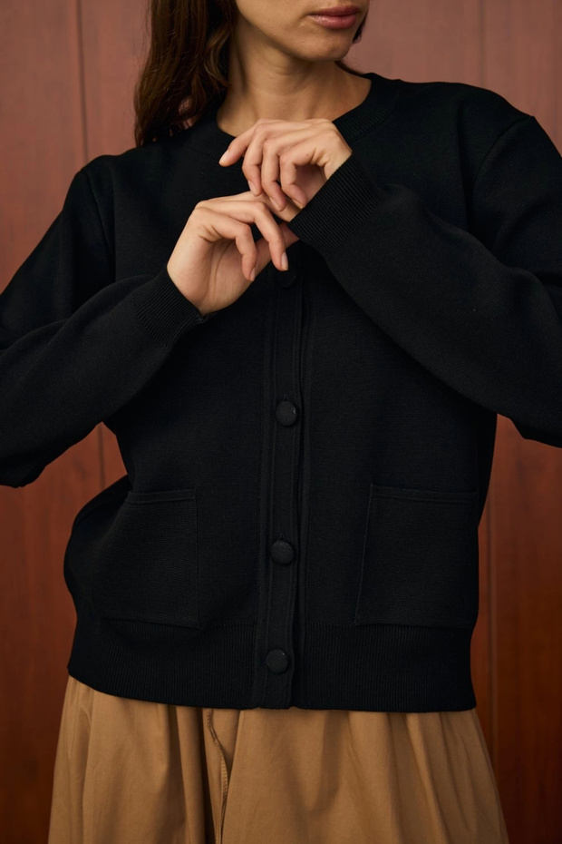 Bomber Mini Hırka-Siyah - 5