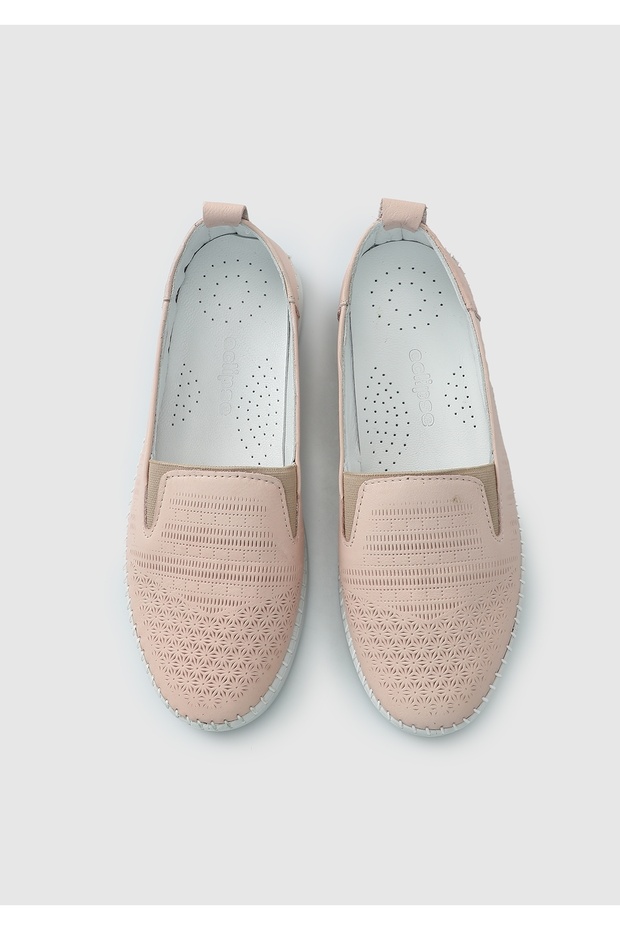 Pudra Deri Kadın Ayakkabı - 5