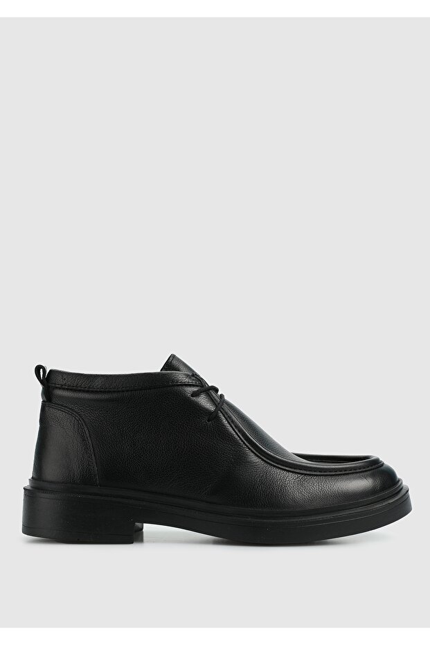 Siyah Deri Erkek Bot - 1