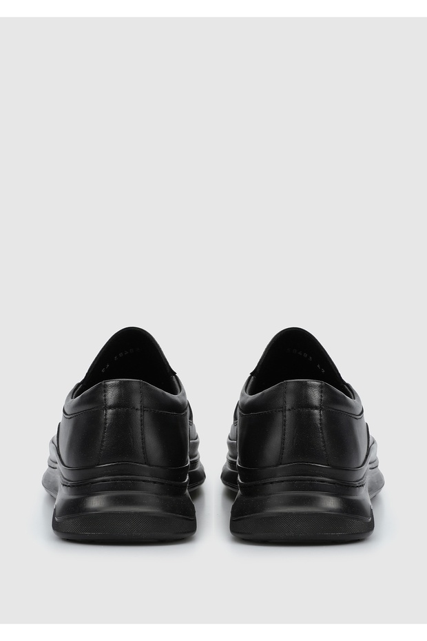 Black Leather Men's Shoes - 4