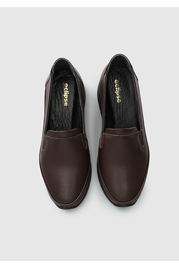 Kahve Deri Kadın Ayakkabı - 5