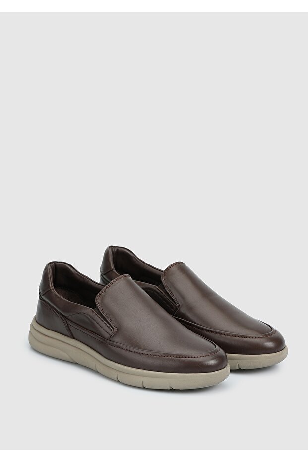 Brown Leather Men's Shoes - 2