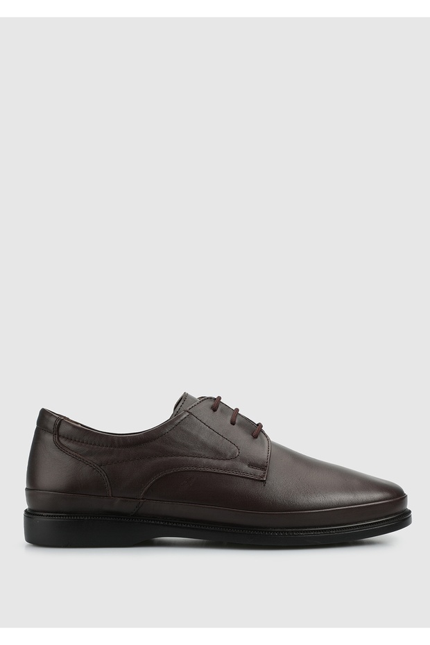 Brown Leather Men's Shoes - 1