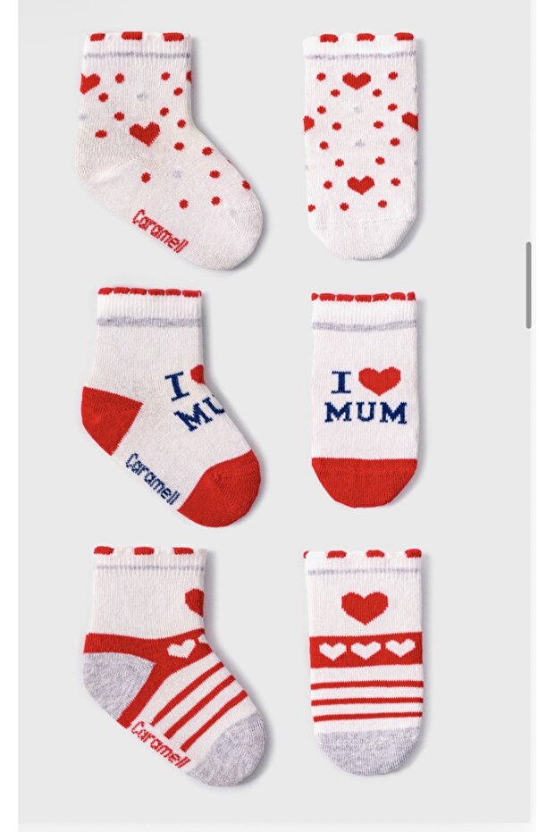 مجموعة جوارب مكونة من 3 قطع مكتوب عليها I love Mum