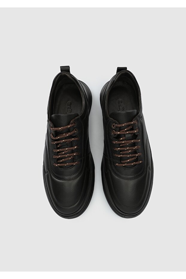 أحذية رجالية من الجلد البني - 5