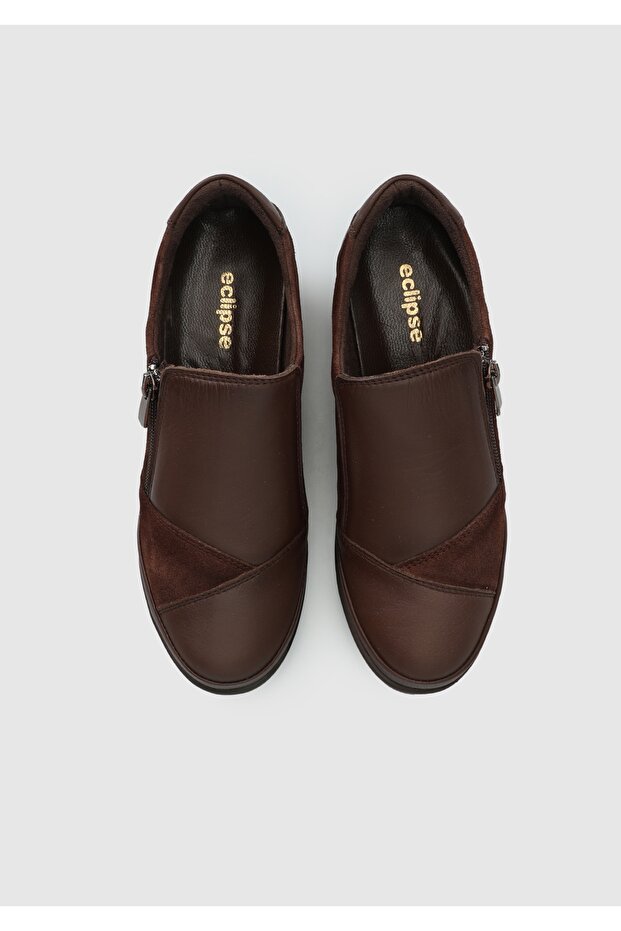 Kahve Deri Kadın Ayakkabı - 5