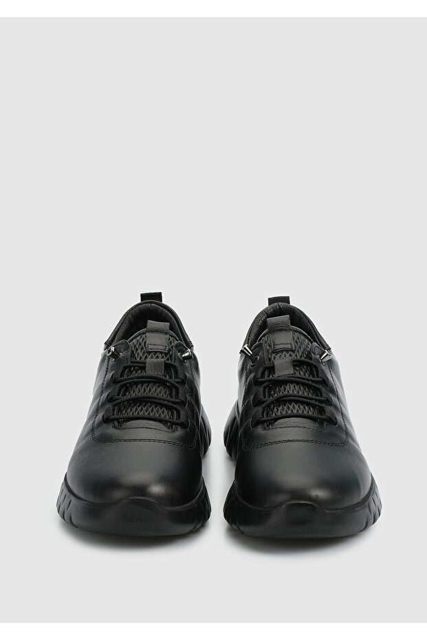 Siyah Deri Kadın Ayakkabı - 3