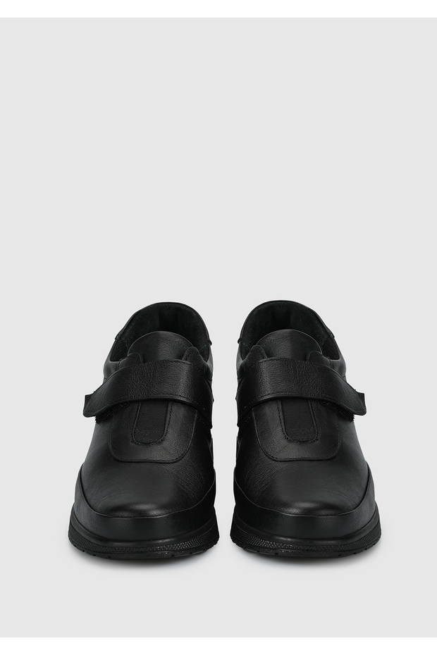 Siyah Deri Kadın Ayakkabı - 3