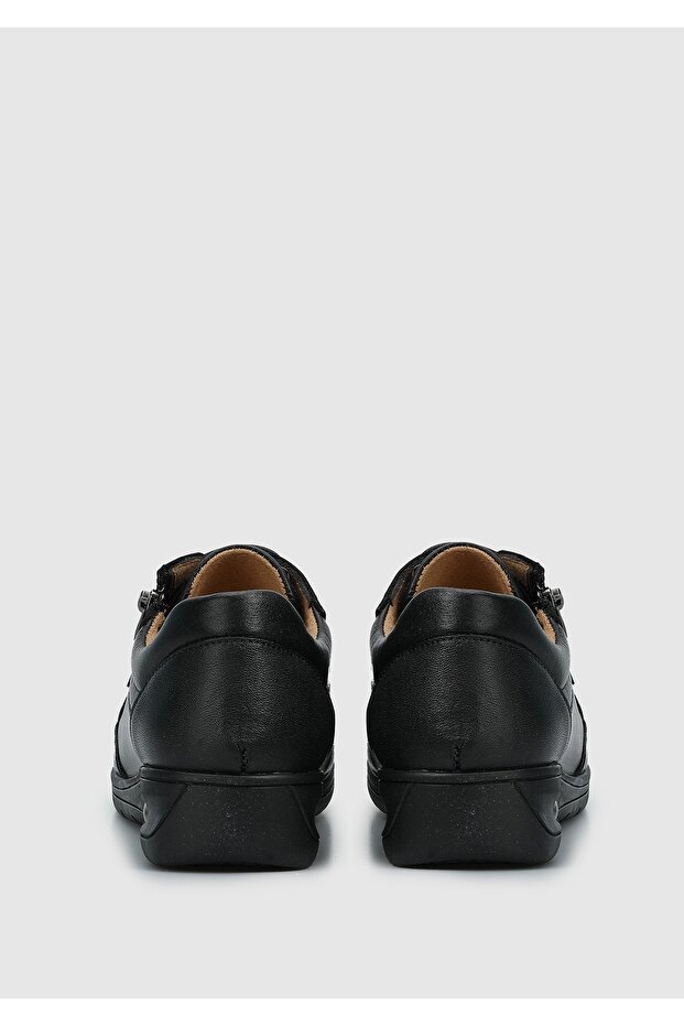 Siyah Deri Kadın Ayakkabı - 4