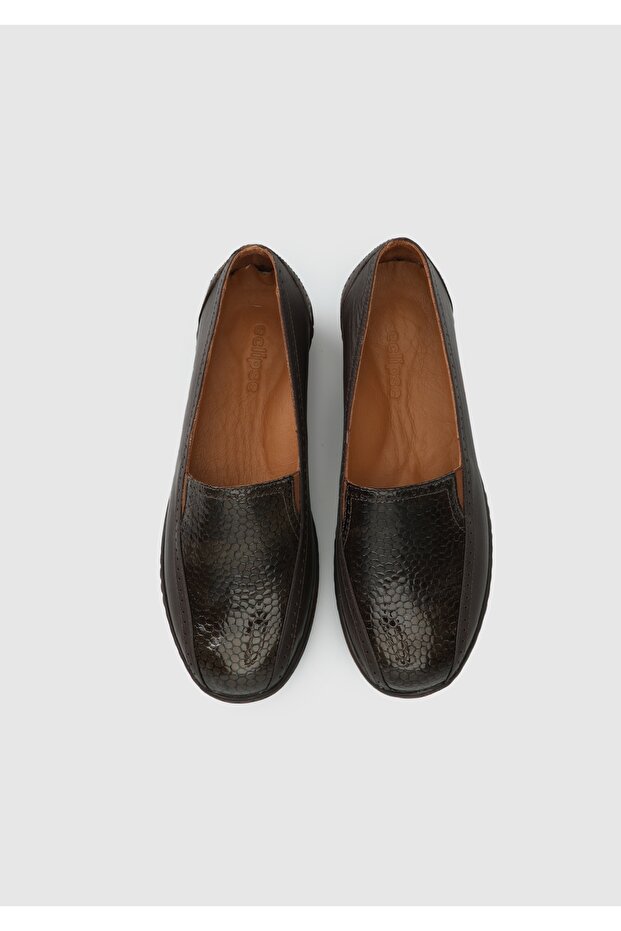 Kahve Deri Kadın Ayakkabı - 5