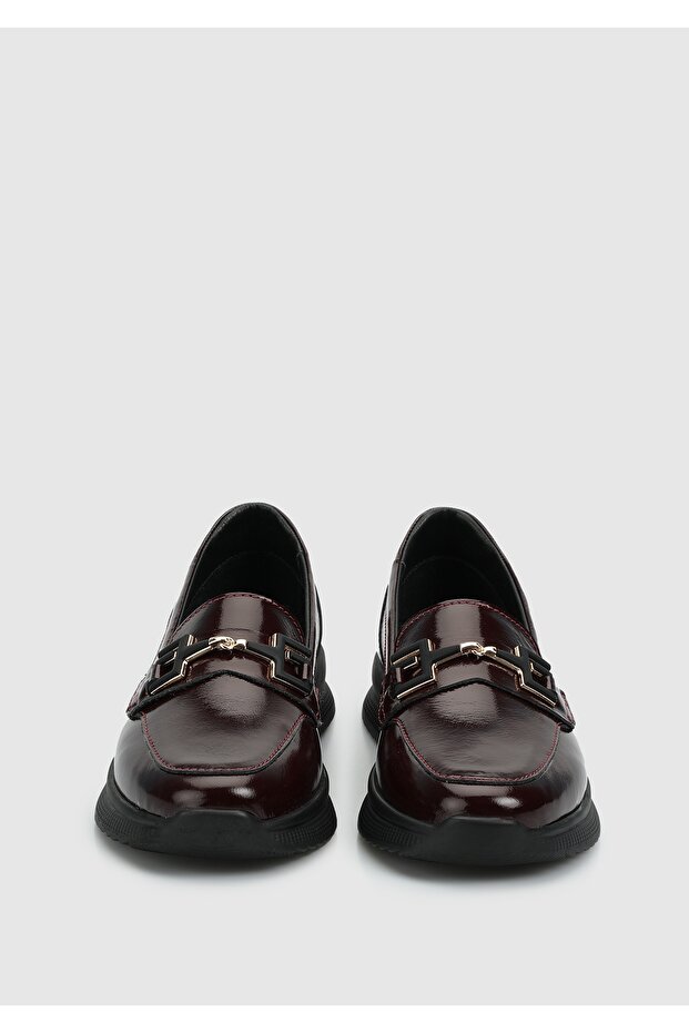 Bordo Deri Kadın Ayakkabı - 3