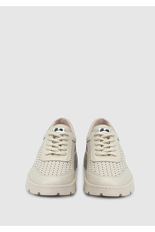 Bej Deri Kadın Ayakkabı - 3