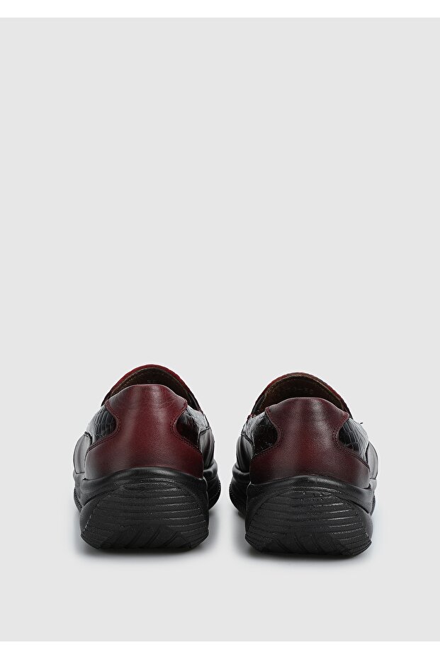 Bordo Deri Kadın Ayakkabı - 4