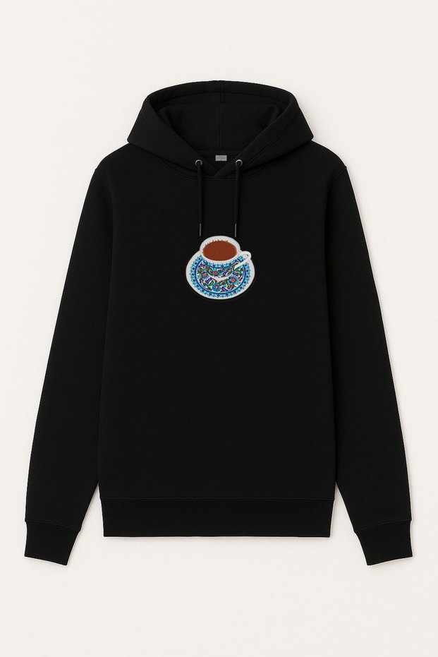 Turkish Coffee Printed Adult Black Hooded Hoodie Sweatshirt Hoodie