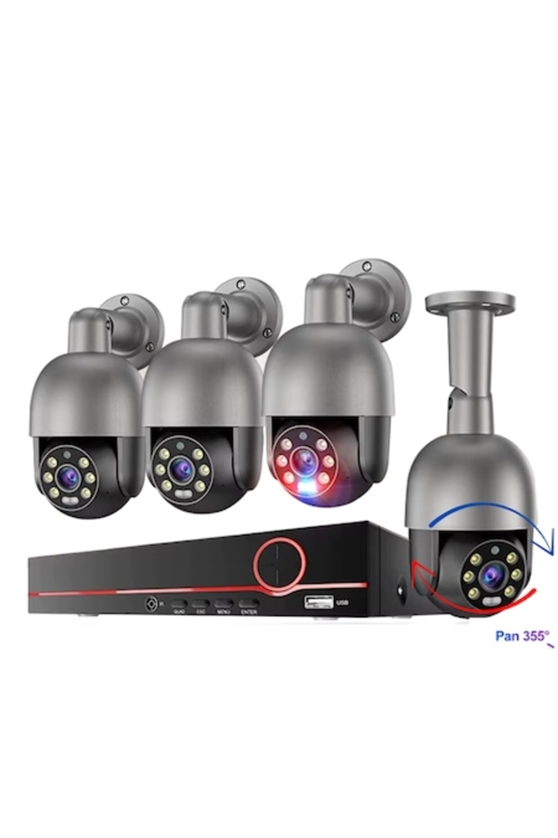 Surveillance Kit with 4 Cameras 8 MP (4K) IR 30m, P2P Multi-User Access - 1