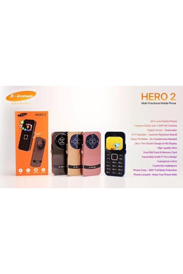 هاتف Hero 2 المحمول (مع 3 كاميرات + ساعة ذكية + مشغل موسيقى)